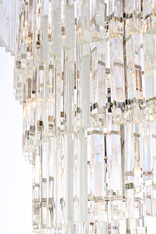 Sydney 30 inch spiral crystal chandelier in polished nickel
