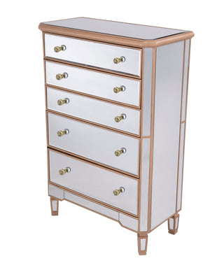 5 Drawer Cabinet 33 in. x 16 in. x 49 in. in Gold paint
