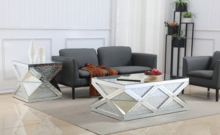 47.5 inch Rectangle Crystal Coffee Table Clear Royal Cut Crystal