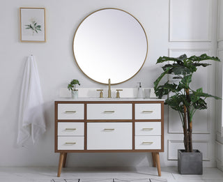 48 inch bathroom Vanity in White with Backsplash