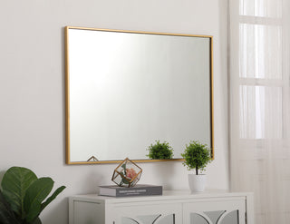 Metal frame rectangle mirror 27 inch in Brass