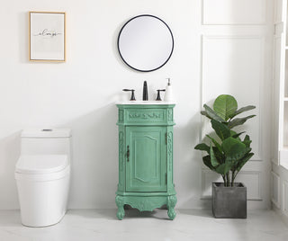 19 inch Single bathroom vanity in vintage mint