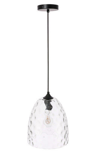 Gibson 1 light Black and Clear glass pendant