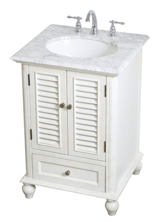 24 inch Single Bathroom Vanity in Antique White