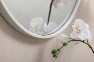 Metal frame round mirror 21 inch in White