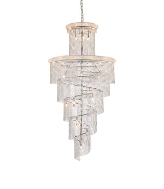 Spiral 41 light Chrome Chandelier Clear Royal Cut Crystal