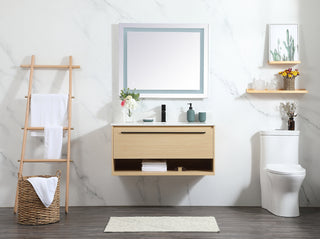 40 inch Single bathroom vanity in maple with backsplash