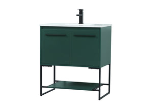 30 inch Single bathroom vanity in green