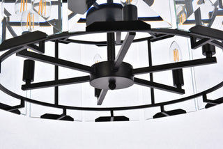 Monaco 6 light Flat Black (Matte) Chandelier Clear Glass Crystal