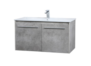 36 inch  Single Bathroom Floating Vanity in Concrete Grey