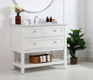 36 in. Single bathroom vanity set in White