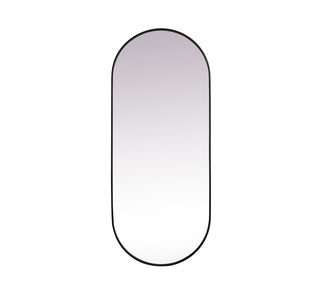 Metal Frame Oval Mirror 30x72 Inch in Black