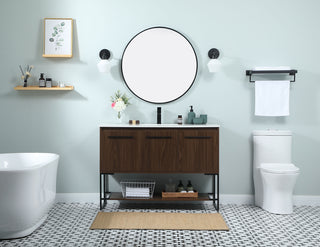 48 inch Single bathroom vanity in walnut