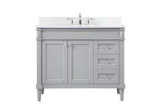 42 inch Single bathroom vanity in grey with backsplash