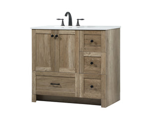 36 inch Single bathroom vanity in natural oak