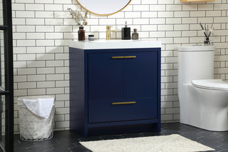 30 inch Single bathroom vanity in Blue