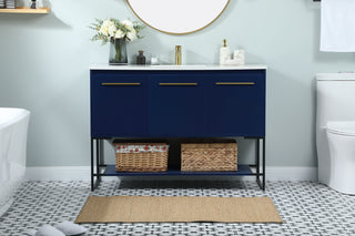 48 inch Single bathroom vanity in blue