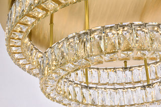 Monroe 30 inch LED double flush mount in gold