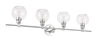 Collier 4 light Chrome and Clear glass Wall sconce