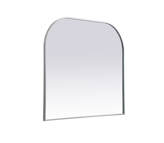 Metal Frame Arch Mirror 42x38 Inch in Silver