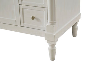 36 inch Single Bathroom vanity in Antique White with ivory white engineered marble