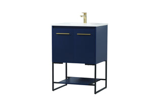 24 inch Single bathroom vanity in blue