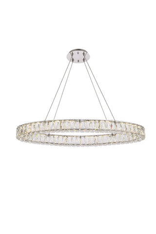 Monroe 36 inch LED oval Single pendant in chrome