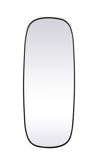 Metal Frame Oval Mirror 24x60 Inch in Black