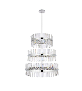 Serephina 36 inch 3 tiers crystal round chandelier light in chrome