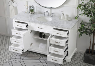 60 inch Single bathroom vanity in white