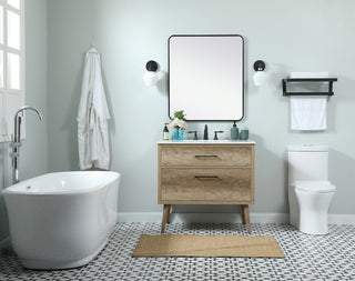 36 inch Single bathroom vanity in natural oak