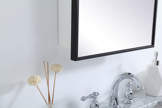 Metal mirror medicine cabinet 17 inch x 28 inch in Black