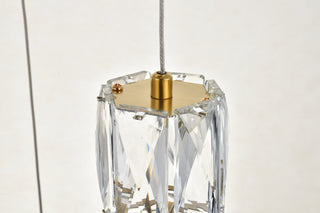 Polaris LED light gold Pendant Clear Royal Cut Crystal