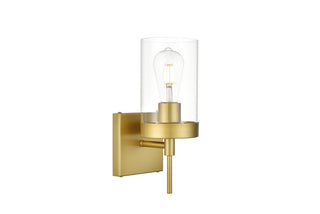 Benny 1 light Brass and Clear Bath Sconce