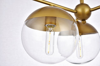 Eclipse 3 Lights Brass Pendant With Clear Glass