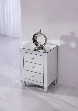 3 Drawers Cabinet 17-3/4 in. x 13 in. x 25 in. in Clear Mirror