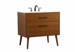 36 inch Single bathroom vanity in teak