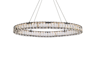 Monroe 36 inch LED oval Single pendant in black