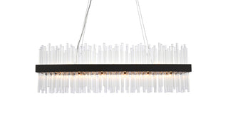 Dallas 42 inch rectangle crystal pendant in black