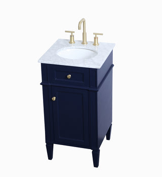 18 inch Single bathroom vanity in blue