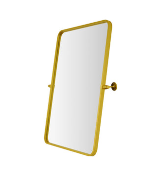 Soft corner pivot mirror 24x32 inch in gold