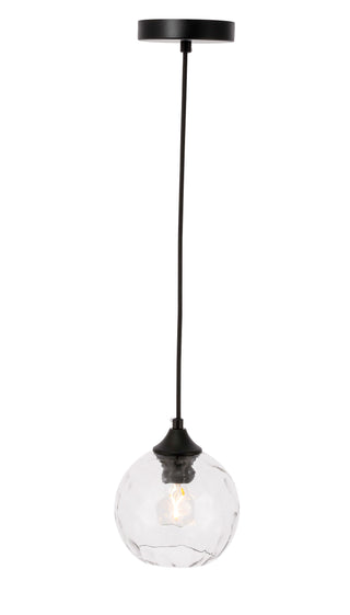 Cashel 1 light Black and Clear glass pendant