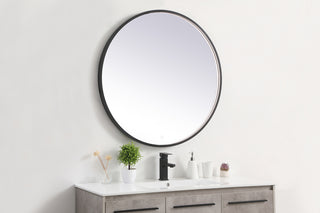 Pier 36 inch LED mirror with adjustable color temperature 3000K/4200K/6400K in black