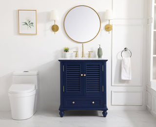 30 inch Single bathroom vanity in blue