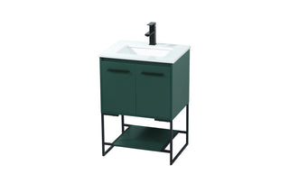 24 inch Single bathroom vanity in green