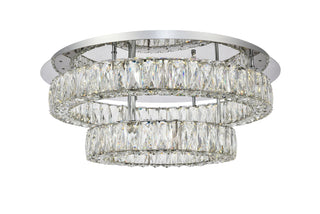 Monroe LED light Chrome Flush Mount Clear Royal Cut Crystal