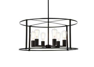 Agnys 6 lights pendant in black