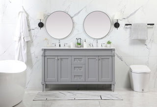 60 inch double bathroom vanity in grey