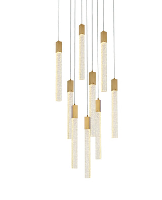 Weston 9 lights pendant in satin gold