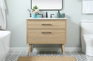 36 inch Single bathroom vanity in mango wood